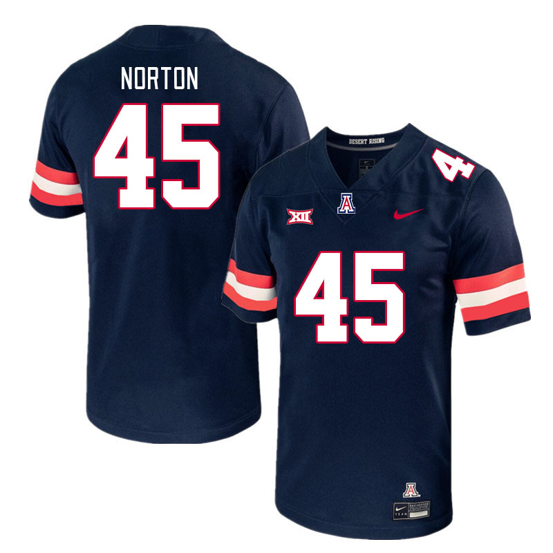 Arizona Wildcats #45 Bill Norton Big 12 Conference College Football Jerseys Stitched Sale-Navy